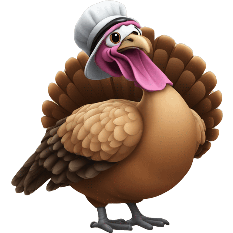 Turkey dressed up as Chappell roan emoji