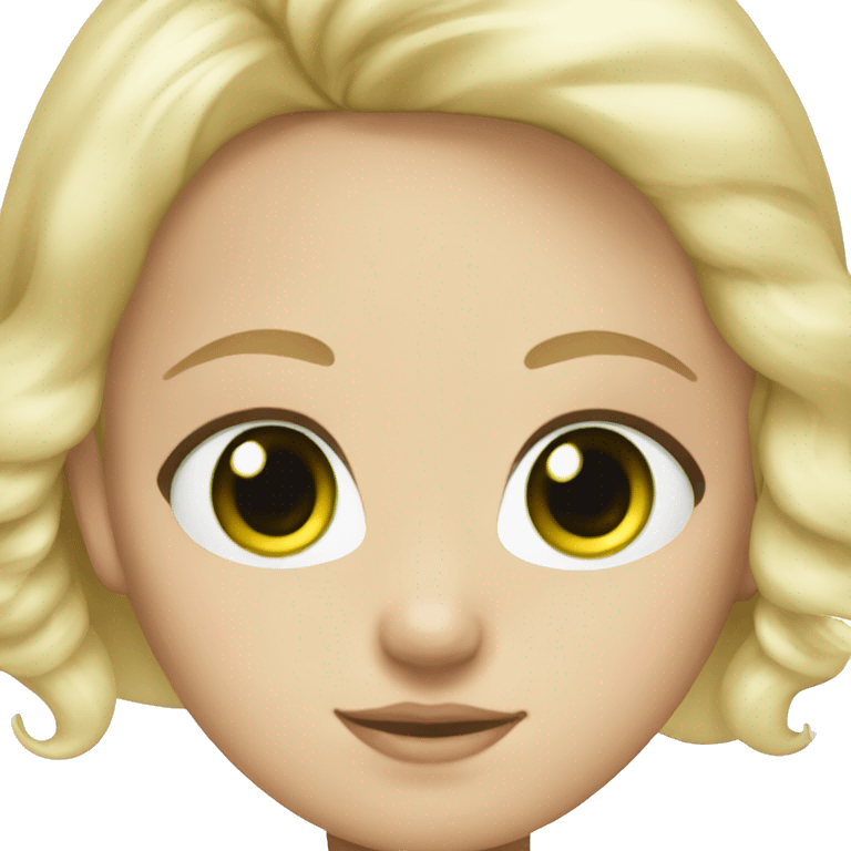 Blonde girl green eyes with white bow emoji