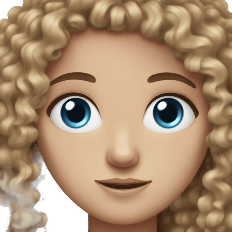 white girl blue eyes curly brown hair  emoji