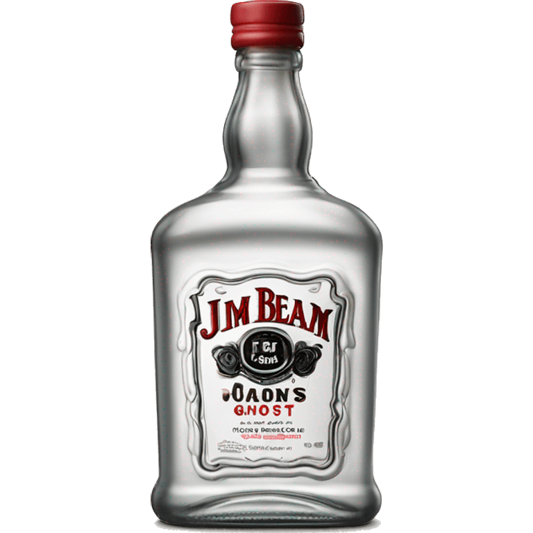 Realistic bottle of clear Jim Beam's Jacob's Ghost white whiskey bottle  emoji