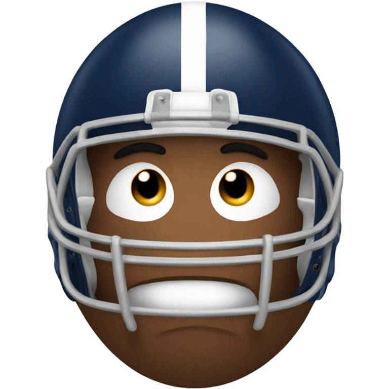 American Football with a sad face on it  emoji