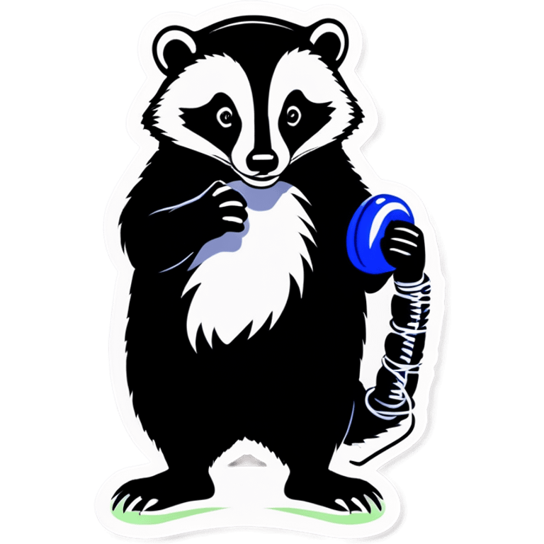 badger with corded phone emoji