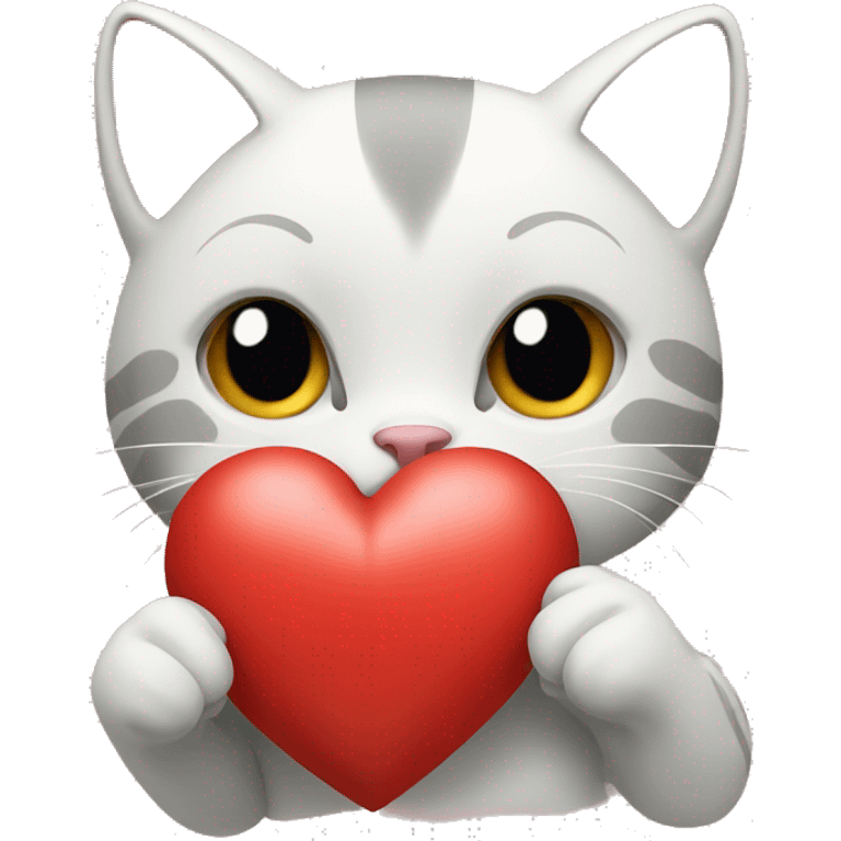 cat holding a heart emoji