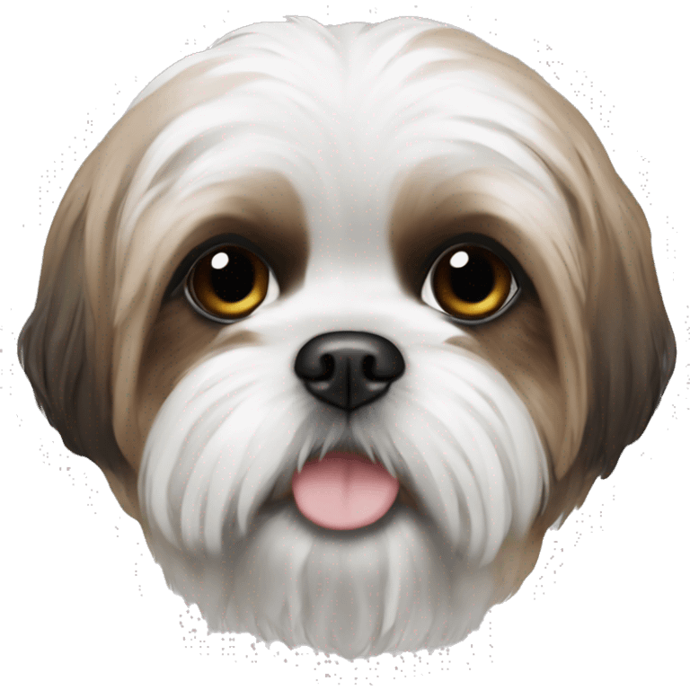 Realistic shih-tzu-white-brown emoji