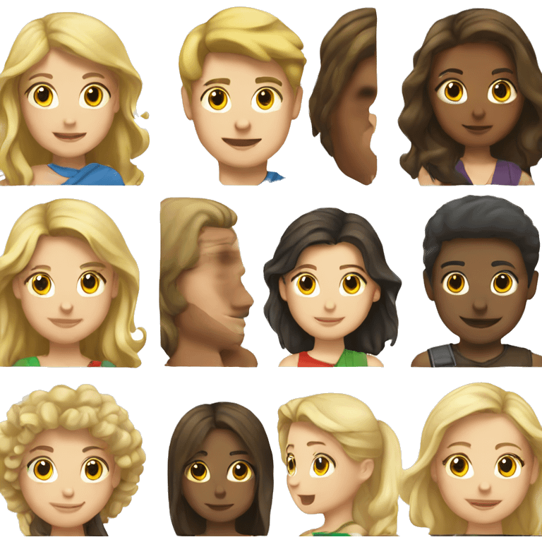 Blond boy and brunette girl emoji