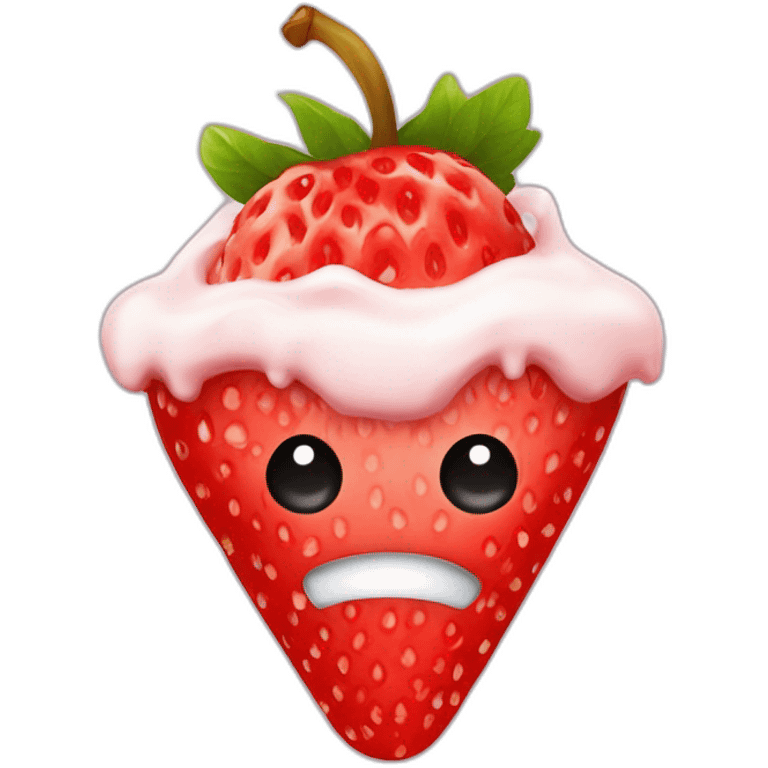 Fraise avec de la glace emoji