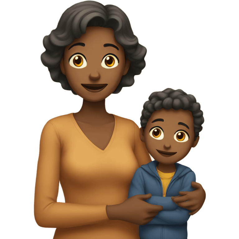 A mother with her boy emoji