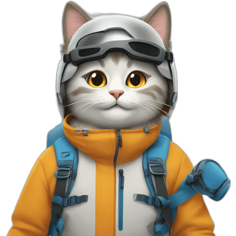 Cat skiing emoji