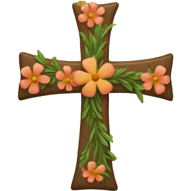 Cross with flowers emoji