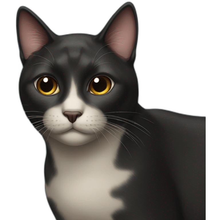 black cat with one eyebrow up emoji