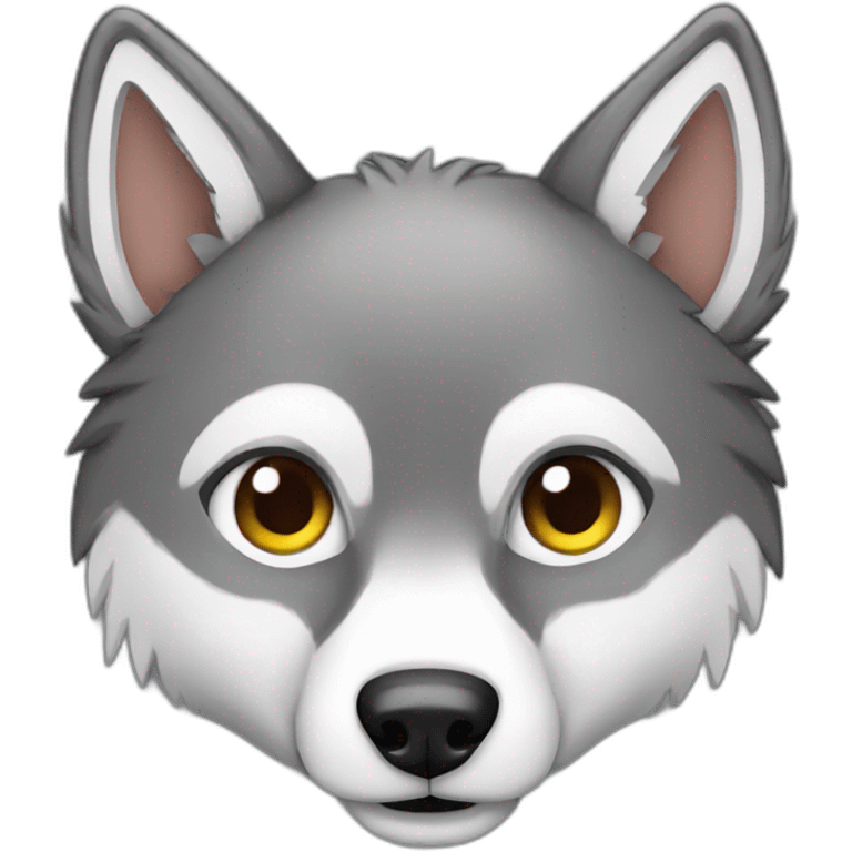 Cute wolf emoji