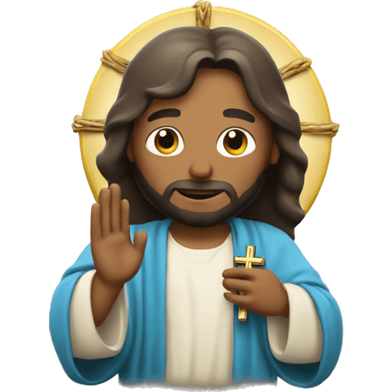 jesus holding rosary beads and praying to them emoji