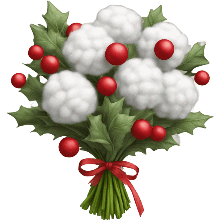 Realistic cristmas bouquet with Cotton emoji