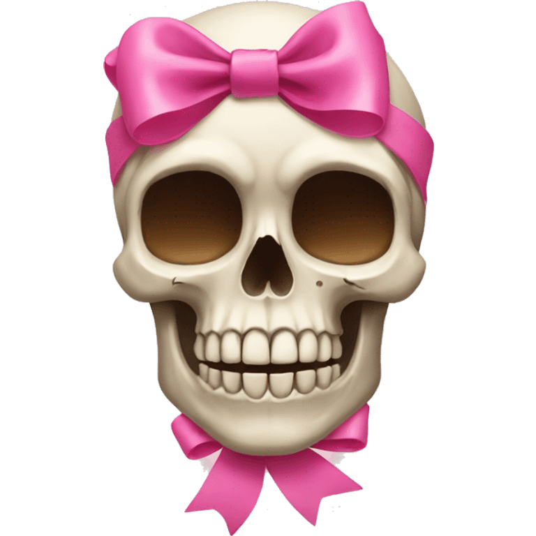 skull with a pink bow emoji