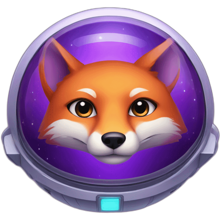 a purple fox in a spaceship emoji