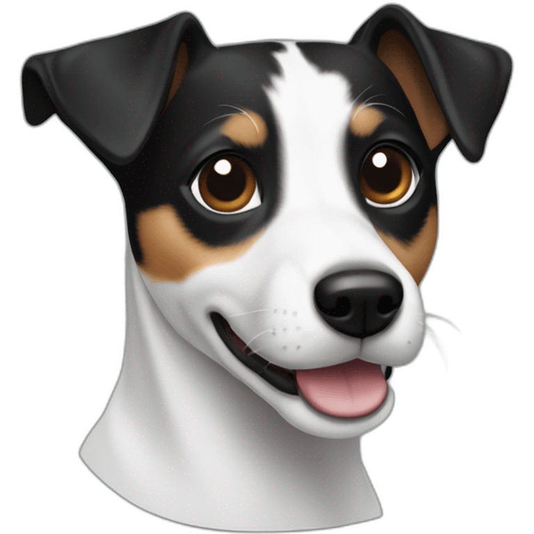 Jack russel black and white emoji