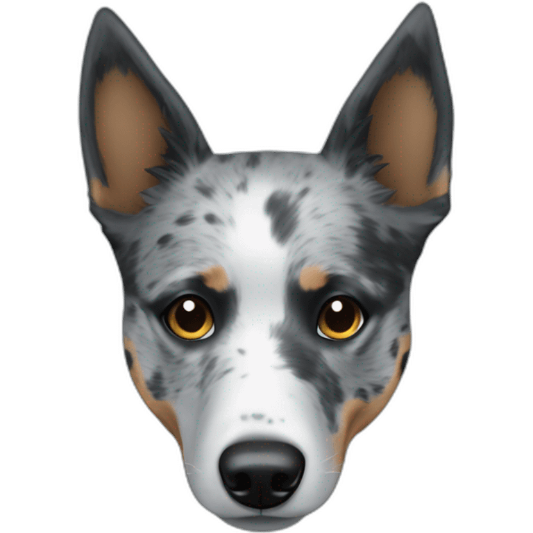 Blue heeler with one black Spot on eye emoji