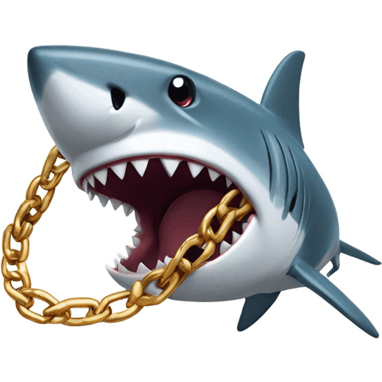 Shark with a Cuban link chain emoji