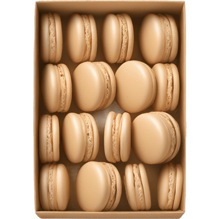 Beige asthetic macarons in a Box emoji