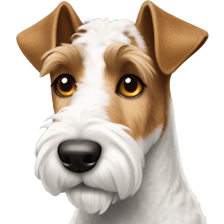 Wire Fox terrier with brown ears emoji