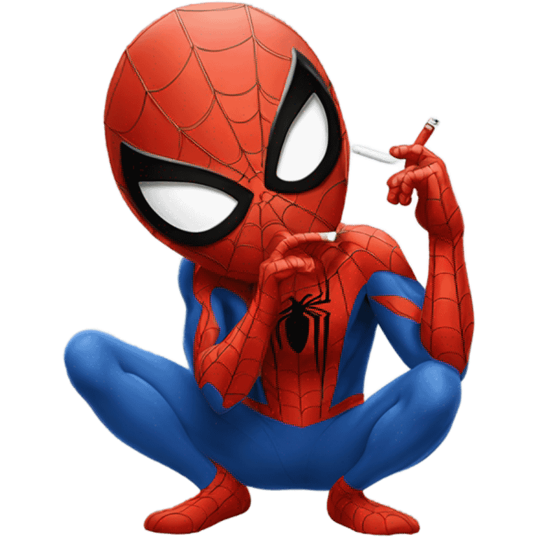 Spiderman with a cigarette emoji