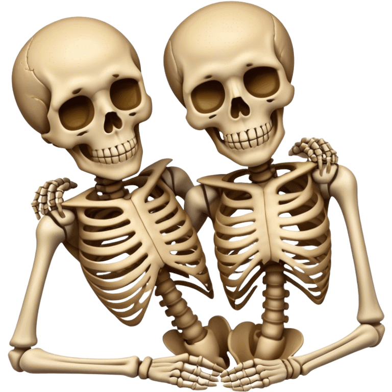 Couple skeletons laying together  emoji