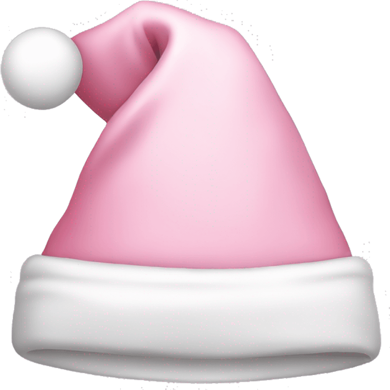 Pastel pink Santa hat with bow emoji