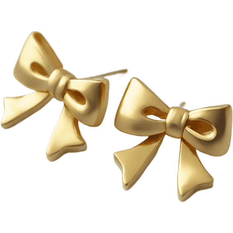 Bow earrings gold emoji