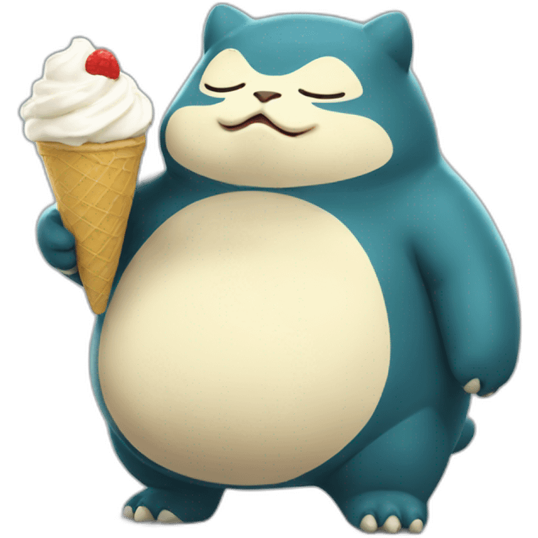 Snorlax eating ice cream  emoji