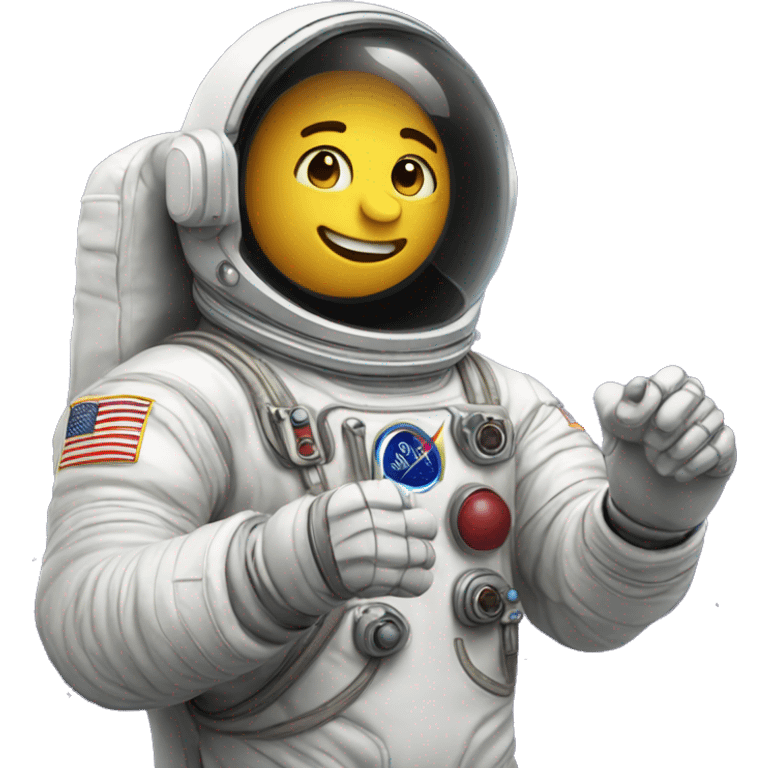 Astronaut hand making this 👉 emoji