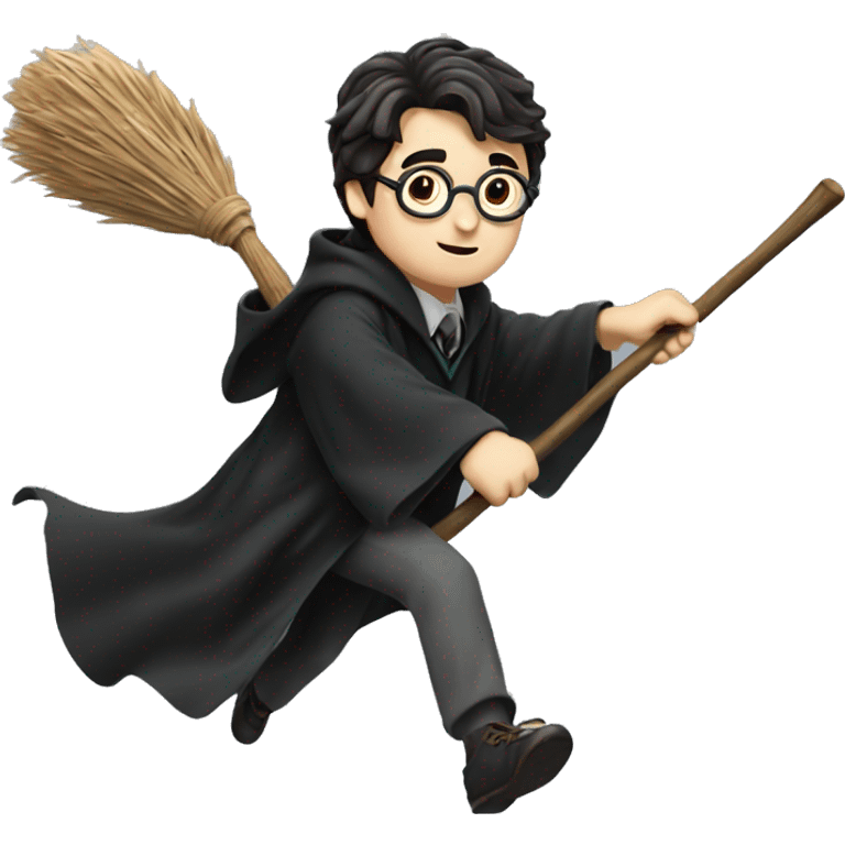 harry potter flying with a broom emoji