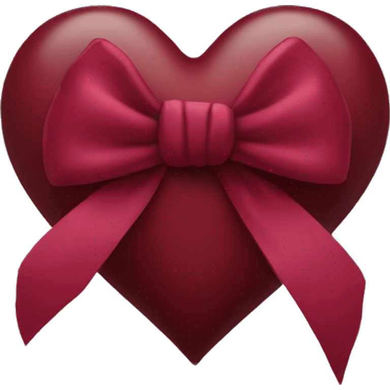 Burgundy heart with bow emoji