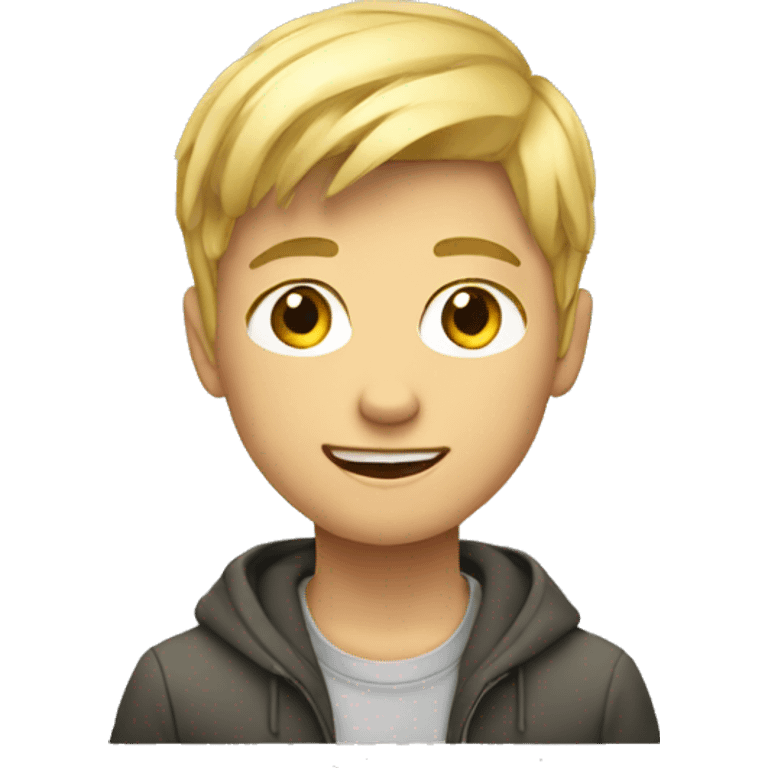 blonde teen boy sitting emoji