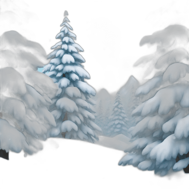 snow covered trees emoji