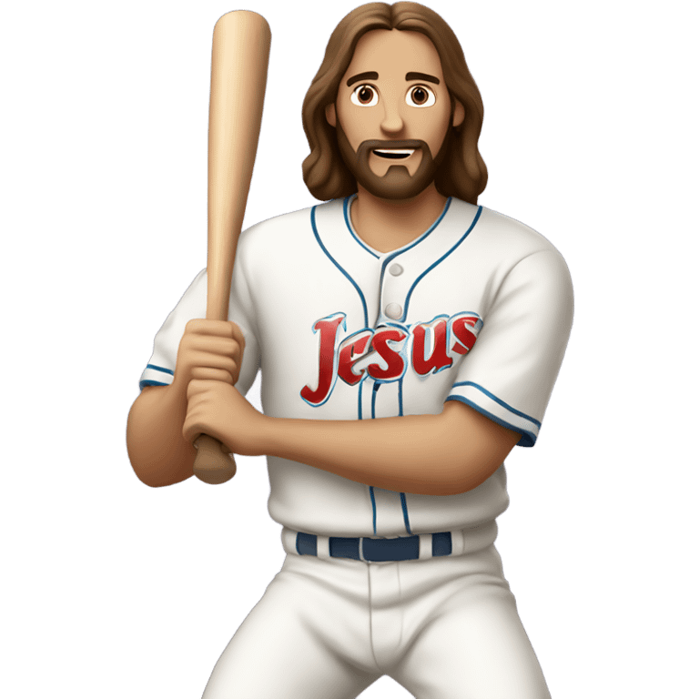 Jesus Christ playing baseball  emoji