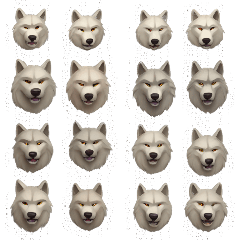 pack of muscular wolves emoji