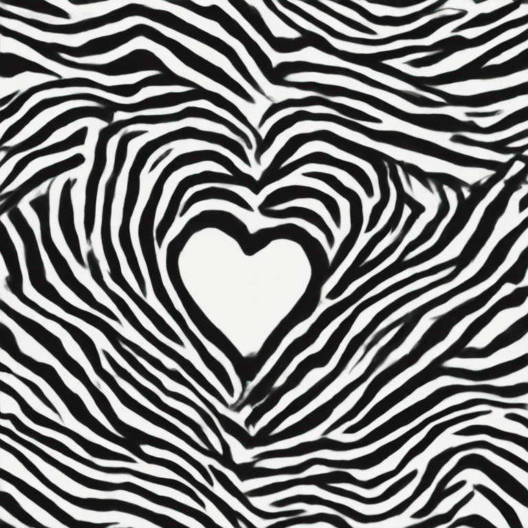 zebra print heart emoji