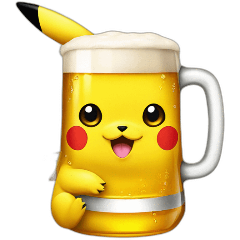 Pikachu drink beer emoji