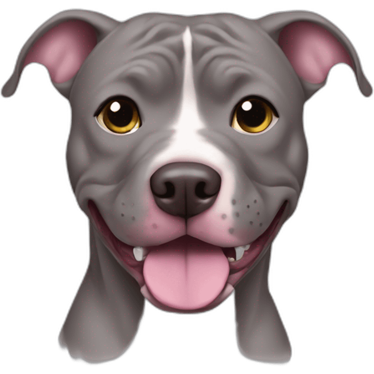 Silly grey mauve pit bull emoji