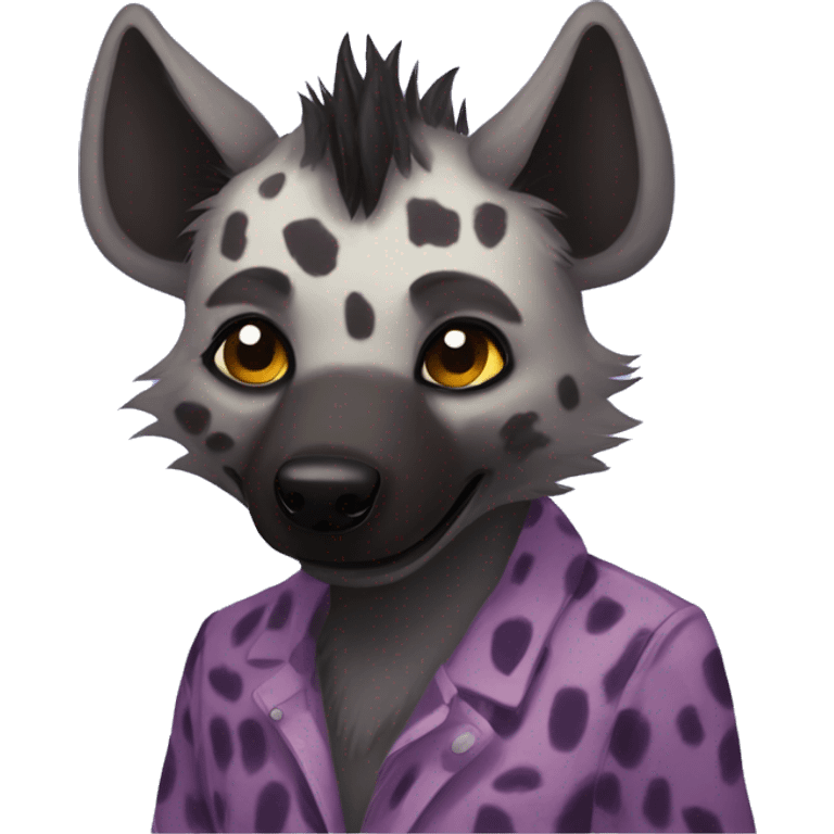 Purple spotted hyena fursona yippie emoji