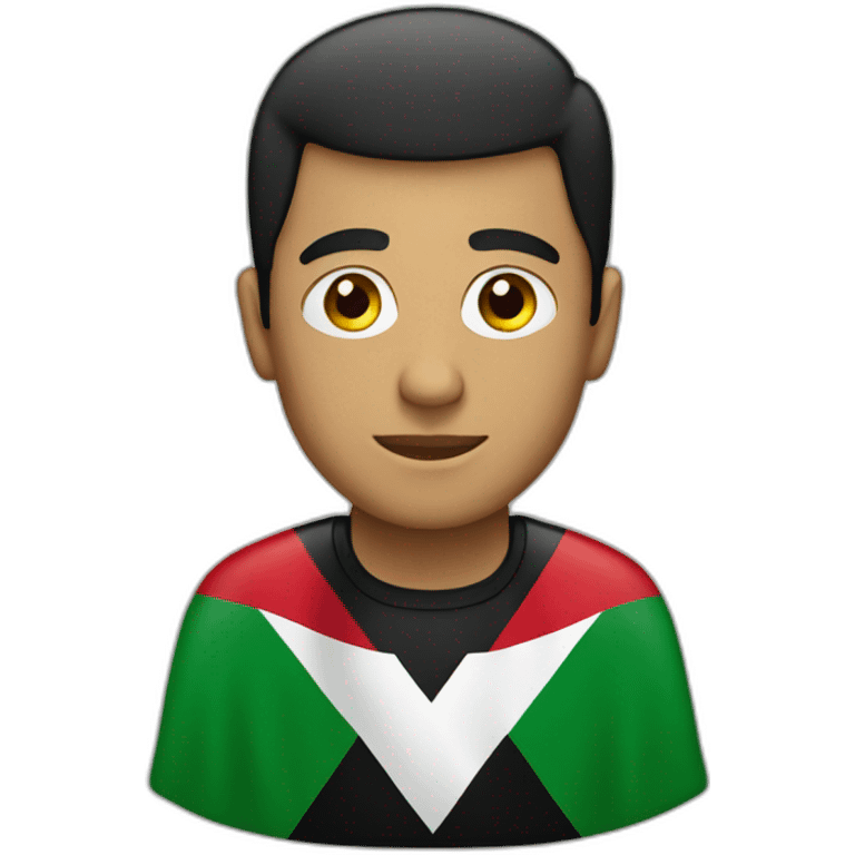 A man wearing a Palestinian flag emoji