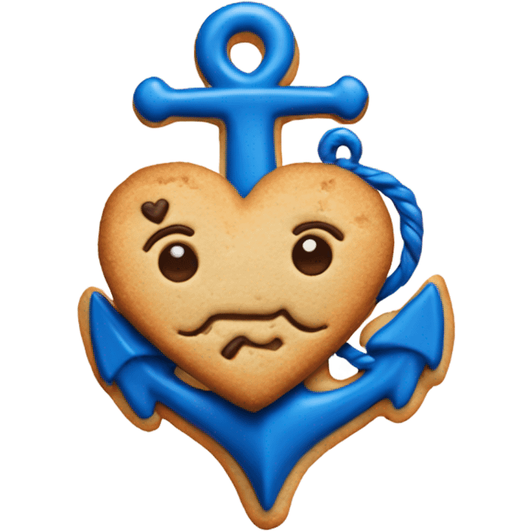 cookie heart with anchor emoji