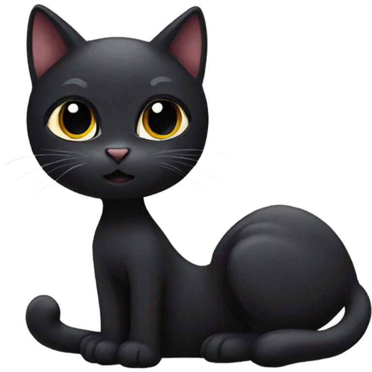 Black cat cute emoji