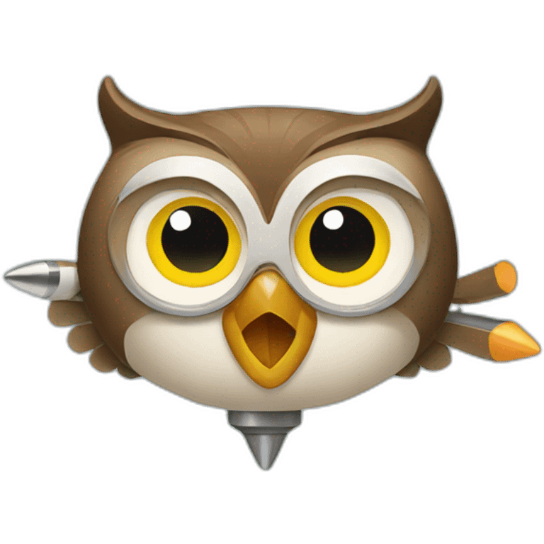 owl with rocket emoji