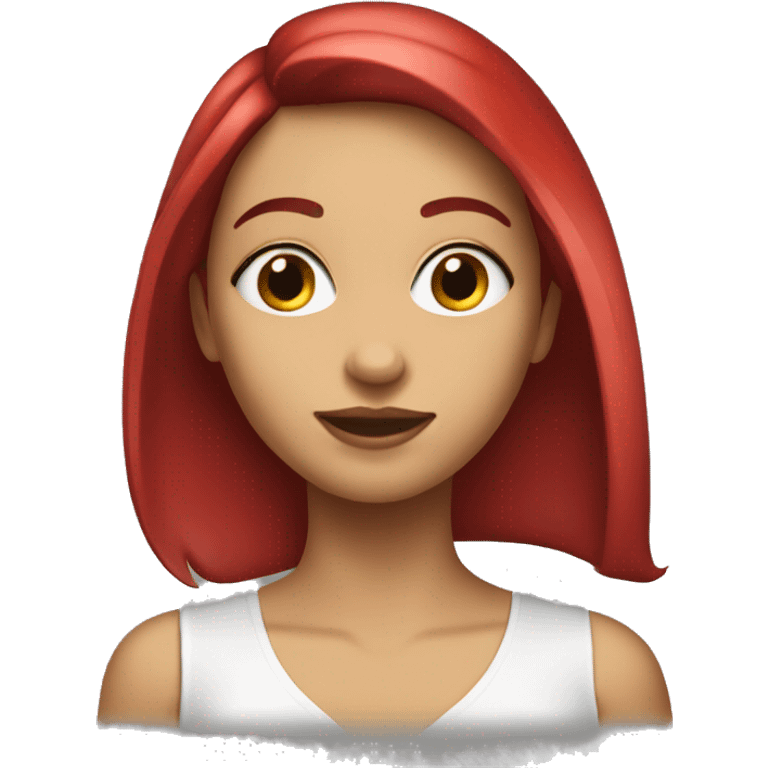 Fille cheuveux lisse rouge emoji