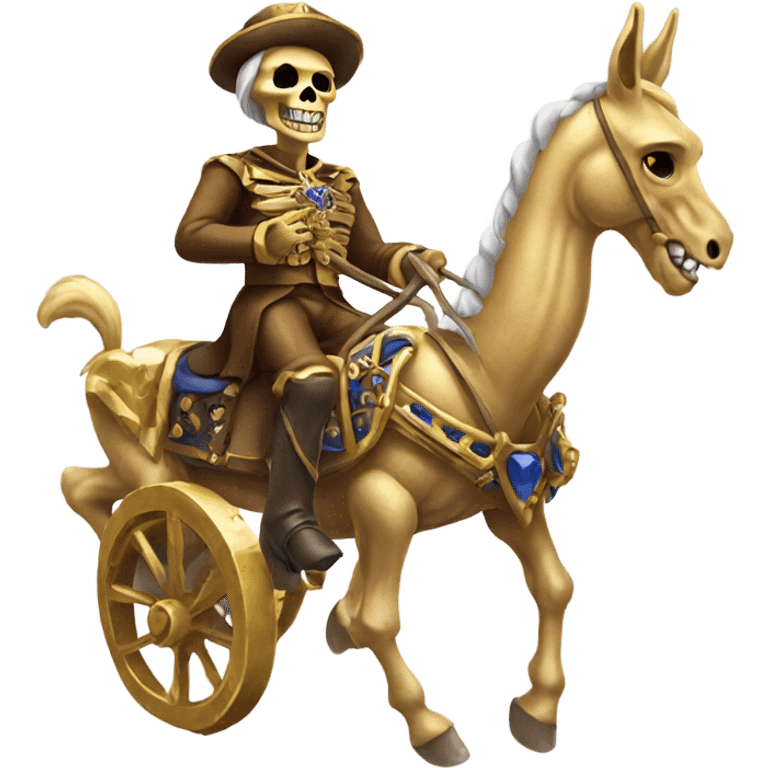 royal Golden skeleton riding donkey emoji