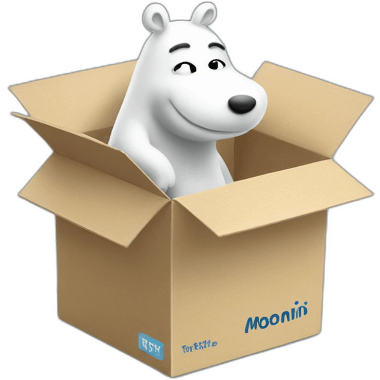 Moomin delivers a Wolt branded box emoji