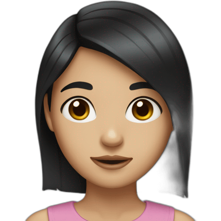 girl with black hair and brown eyes  emoji