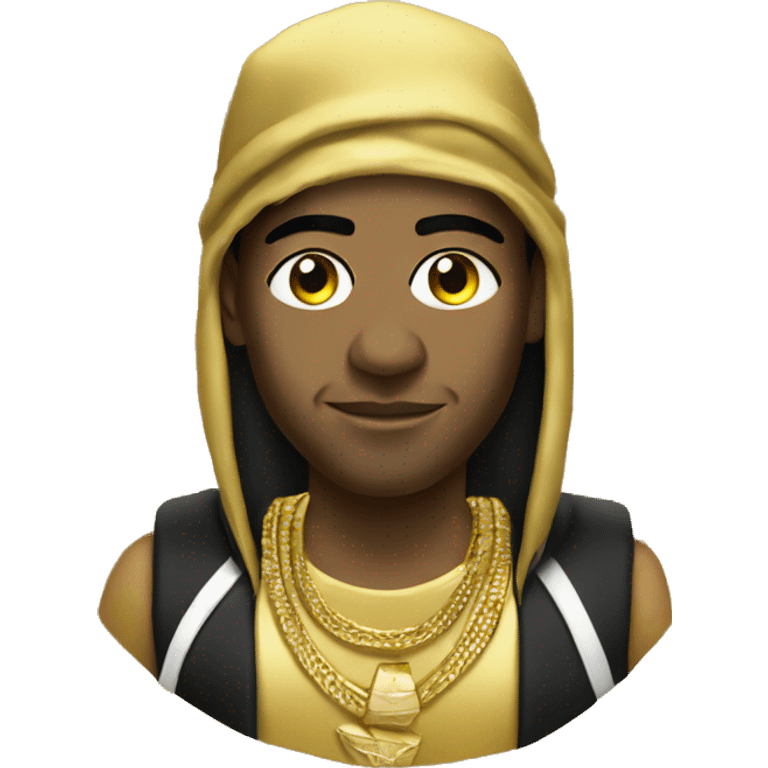 Egyptian rapper in gold emoji