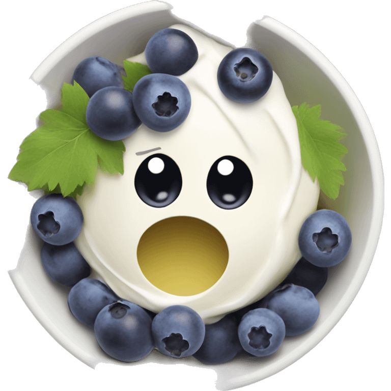 yoghurt bowl with grapes and blueberries emoji